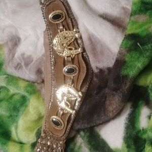 Streets Ahead Stunning Gold Leopard Vintage Belt Sz 30"
